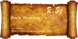 Rack Szabina névjegykártya