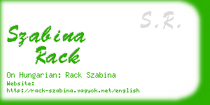 szabina rack business card